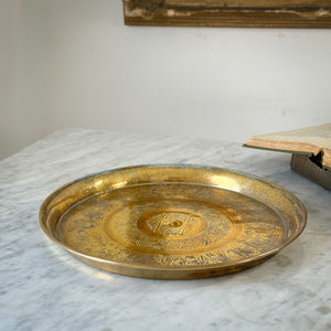 Vintage brass Ponja Thali tray