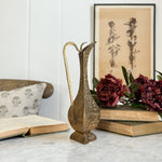 Vintage brass etched pitcher.