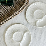 Antique white ironstone oyster plate - FRANCE