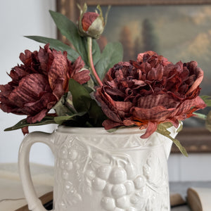 Vintage Ceramic Pitcher with Grape Design