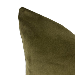 Olive Green 22" Velvet Pillow Cover