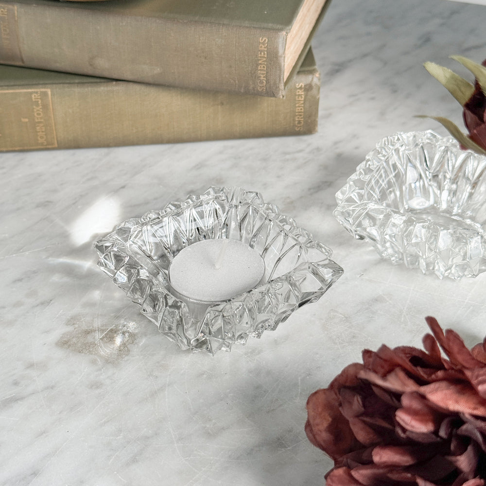 Vintage cut glass Fancy Ring Tray.