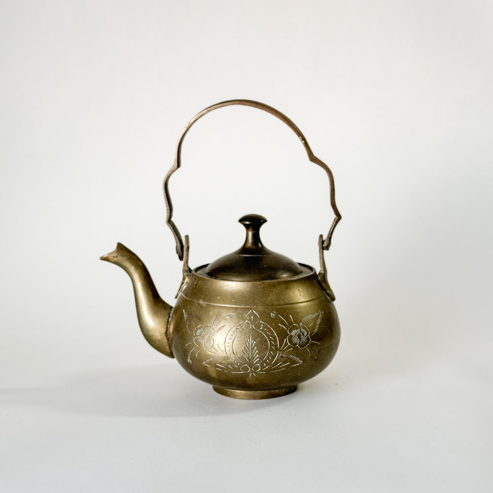 Brass Etched Teapot.