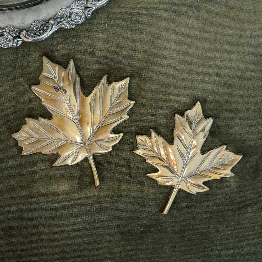 Vintage Brass Maple Leaves