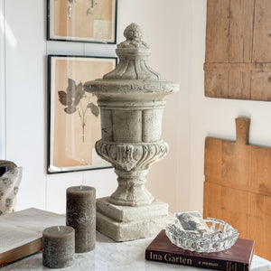 Vintage Stone Urn with Lid