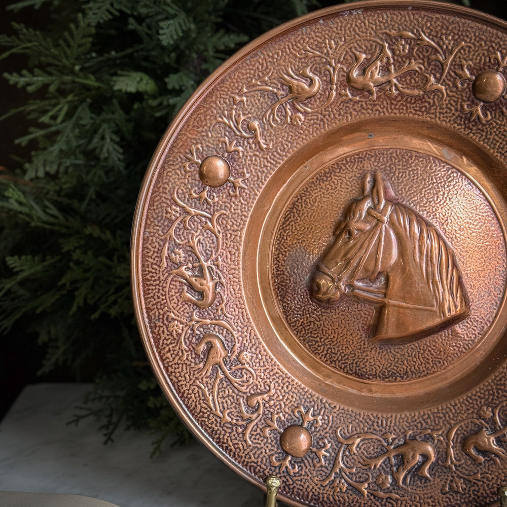 Vintage Copper Horse Wall Plate