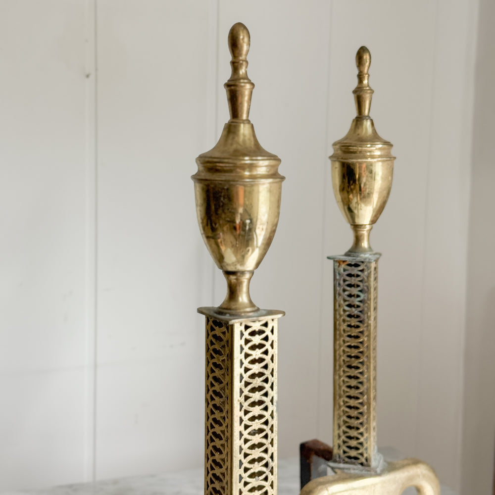Vintage Brass Andirons