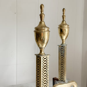 Vintage Brass Andirons