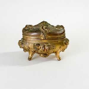 Vintage brass jewellery casket