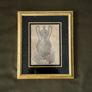 Vintage golden black urn prints