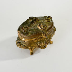 Vintage brass jewellery casket
