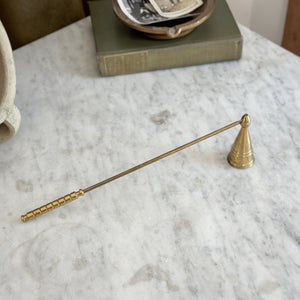 Vintage brass snuffer triangle head.