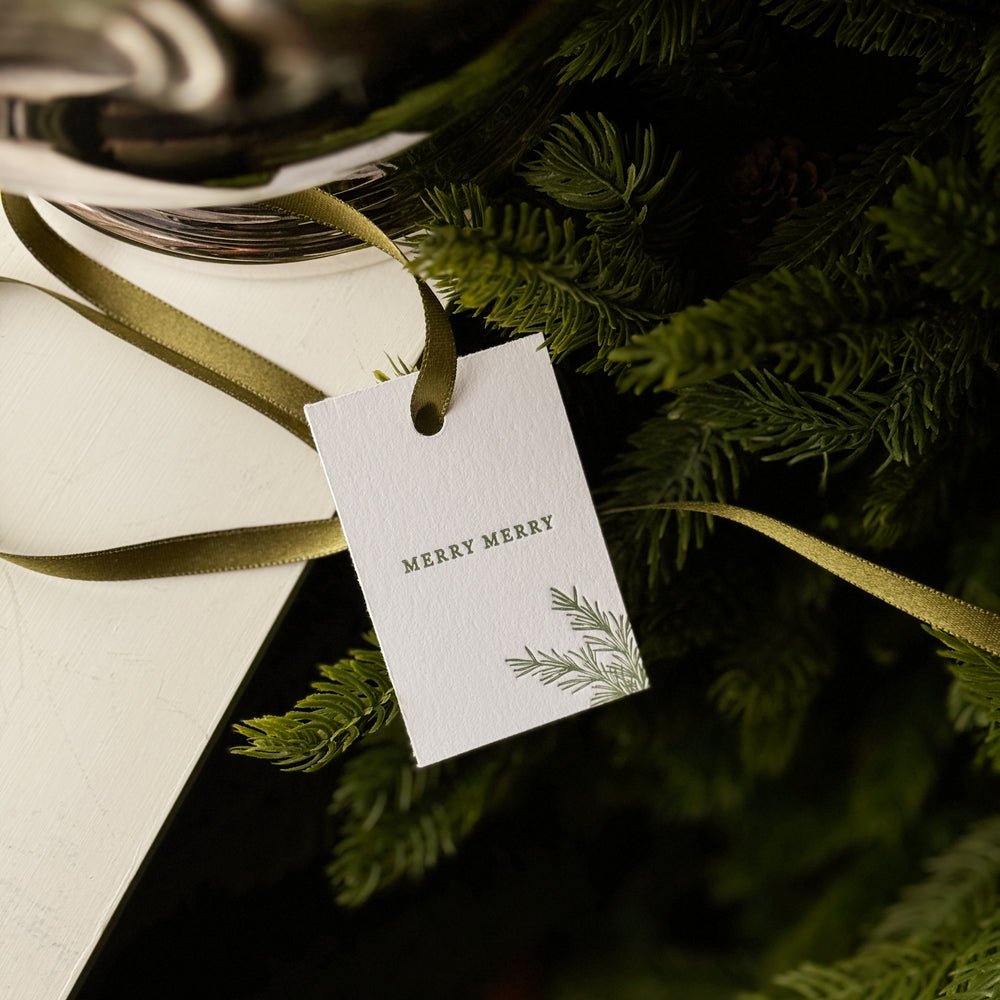 Merry Letterpress Tag s/6