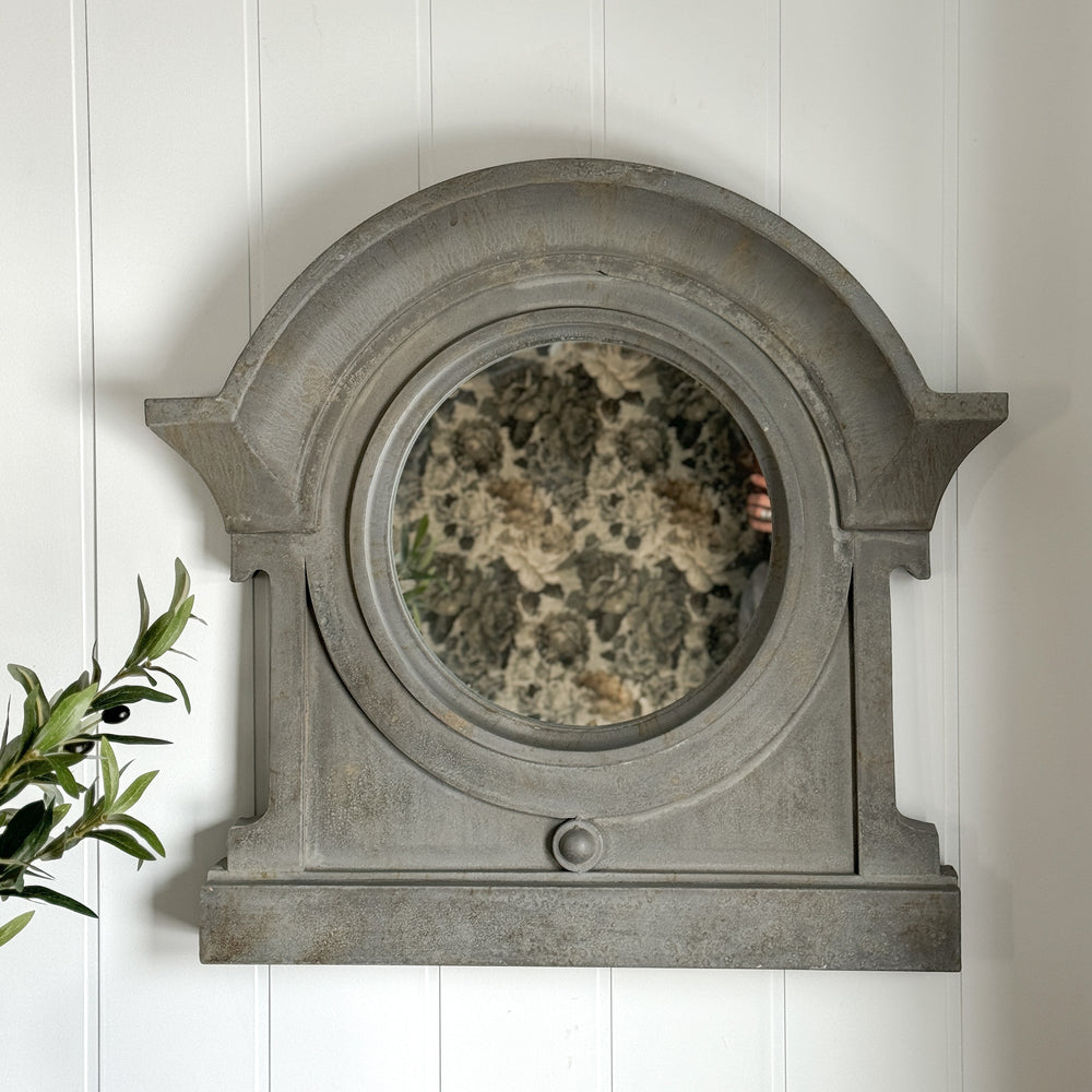 Zinc metal mansard style mirror I.