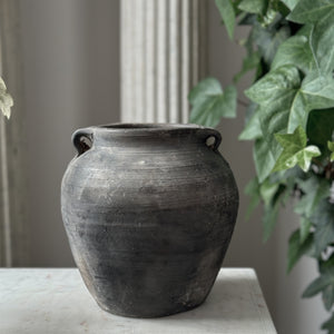 Vintage Black Pot with Handles