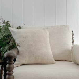 Emily 20" Woven Vintage linen Pillow Cover