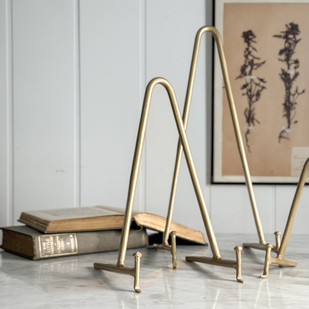 Gold Metal Plate Stands - multiple sizes