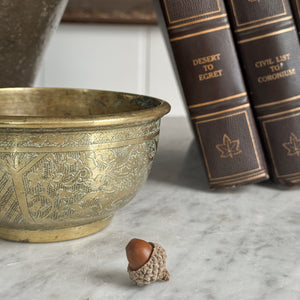 Vintage brass etched bowl.
