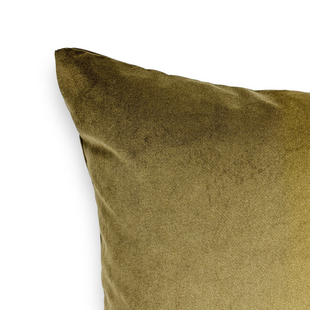 Olive Velvet Pillow Cover Multiple Sizes