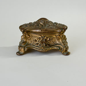 Vintage brass jewellery casket