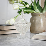 Vintage Crystal  lidded jar.
