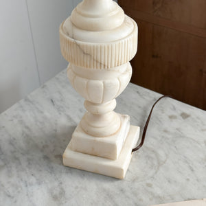 Vintage Alabaster Lamp Base- Ribbed Detail.
