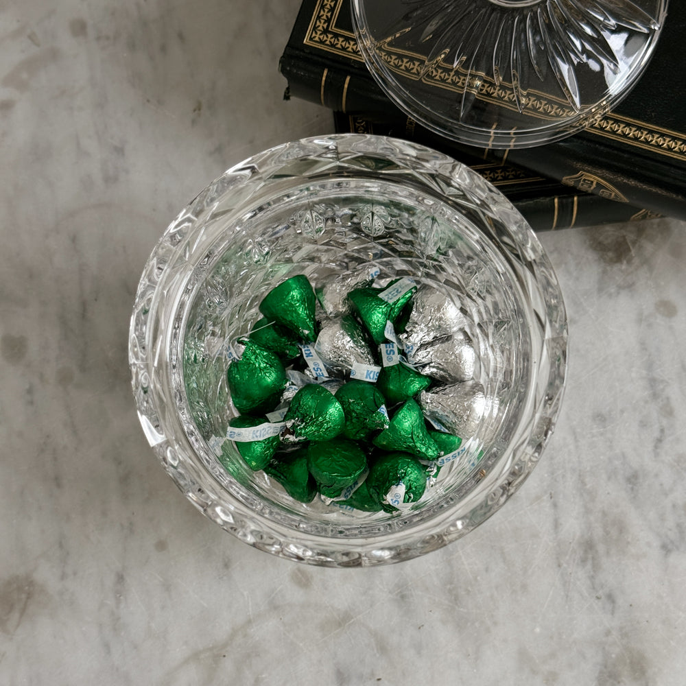 Vintage Crystal Lidded Jar.