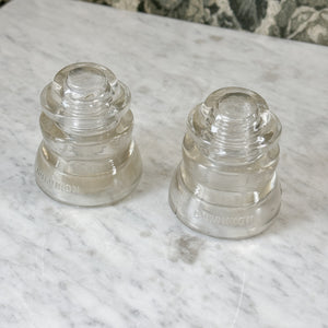 Vintage clear glass insulator.