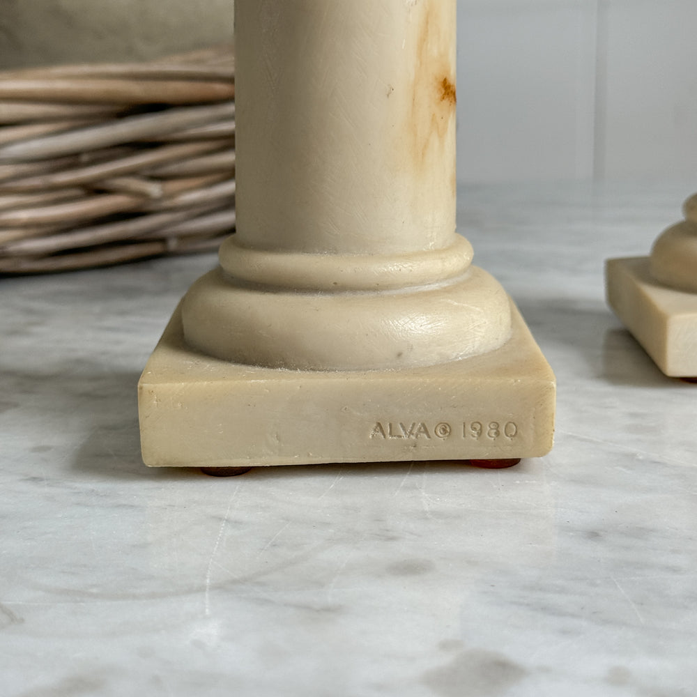 Vintage Italian Alabaster Column Taper holder