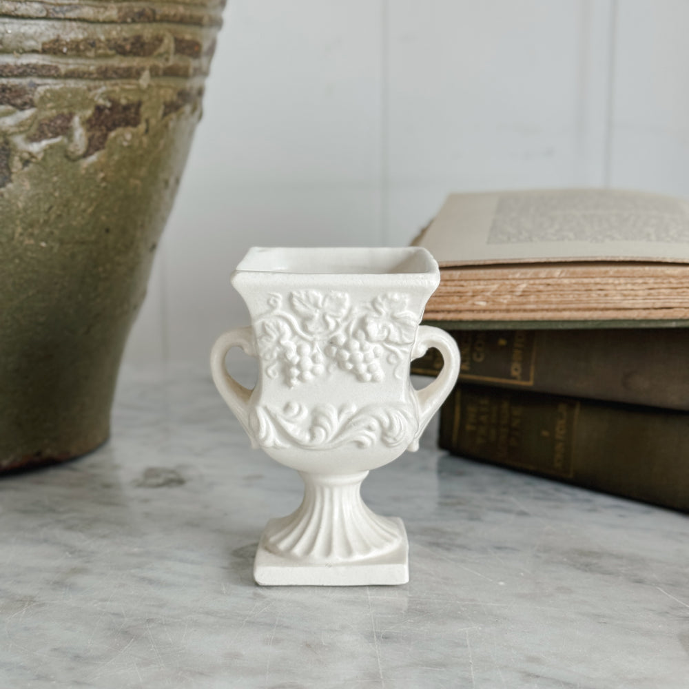 Vintage White Japanese Urn