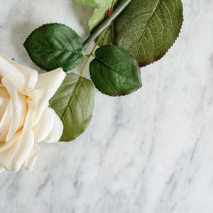 Faux Beige Rose flower Stem