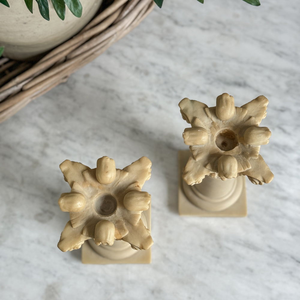 Vintage Italian Alabaster Column Taper holder