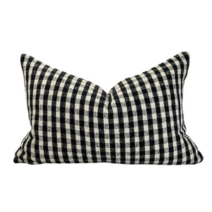 Black Check Gingham 16" x 24" Pillow