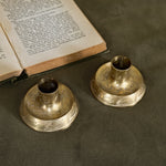 Vintage Low Brass Taper Pair