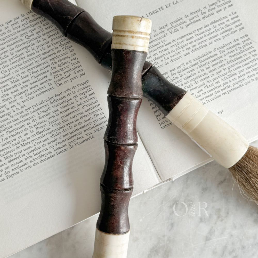 Vintage Brown and White Calligraphy Brush
