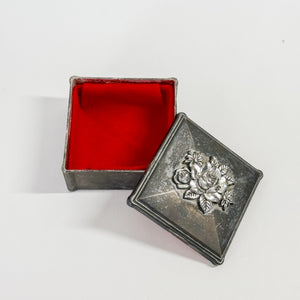 Vintage silverplate rose lidded box