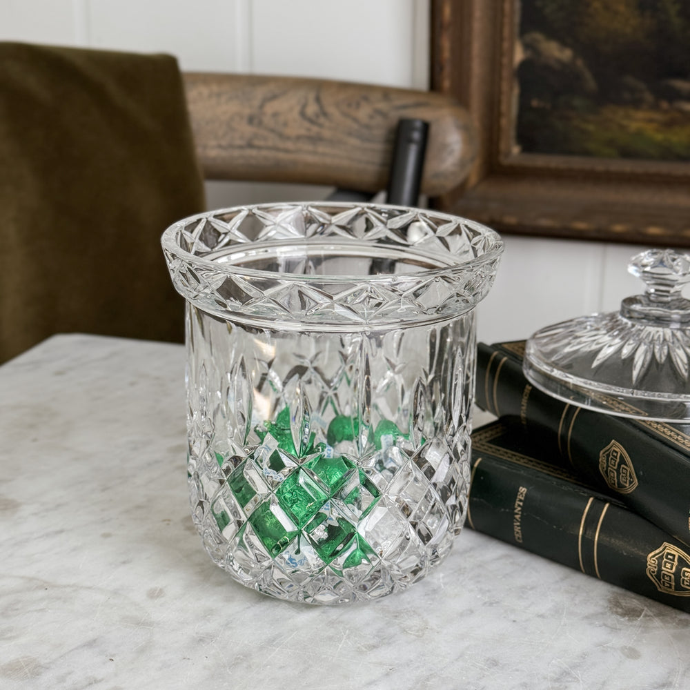 Vintage Crystal Lidded Jar.