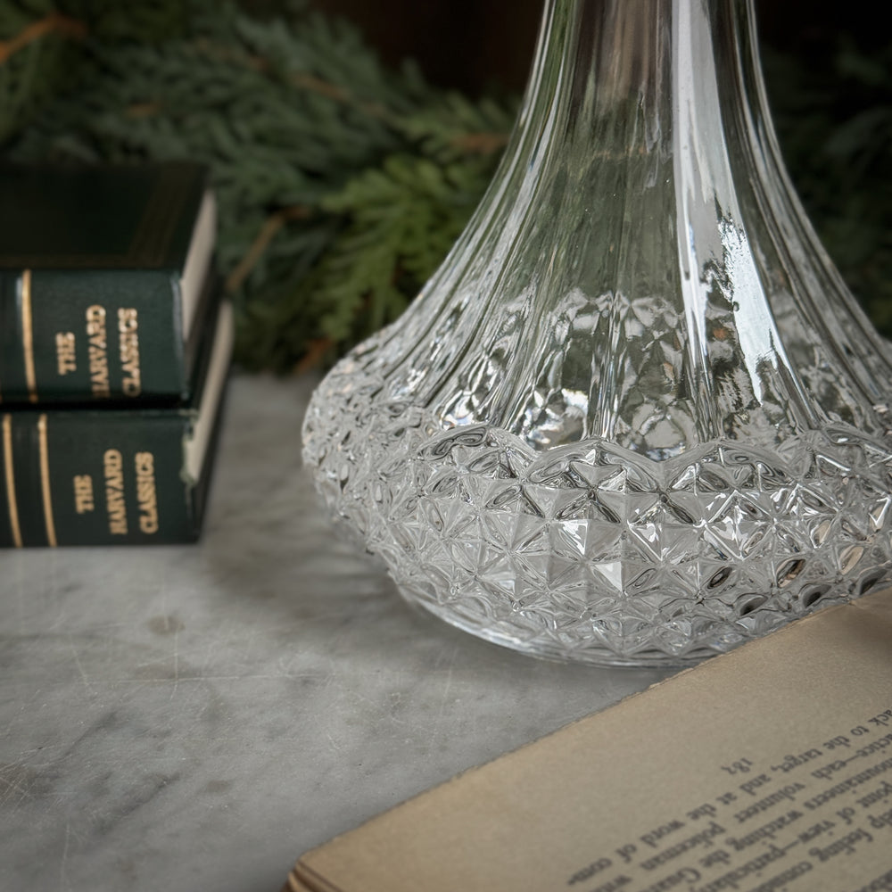 Vintage glass point decanter.