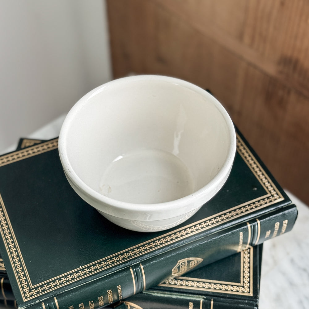 Vintage ironstone pudding bowl.