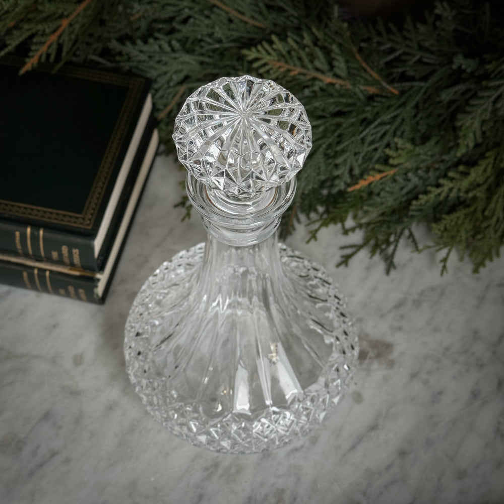 Vintage glass point decanter.
