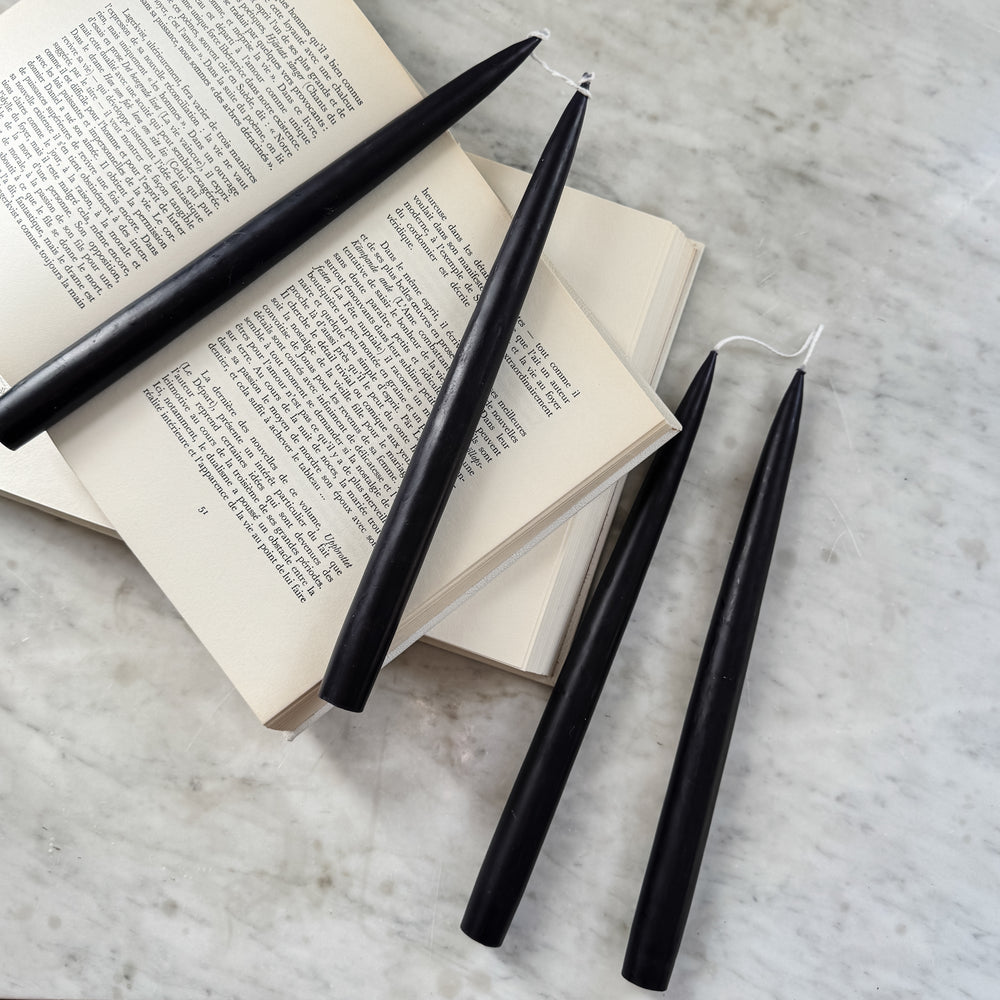 12" Danish Taper Candles - Black.