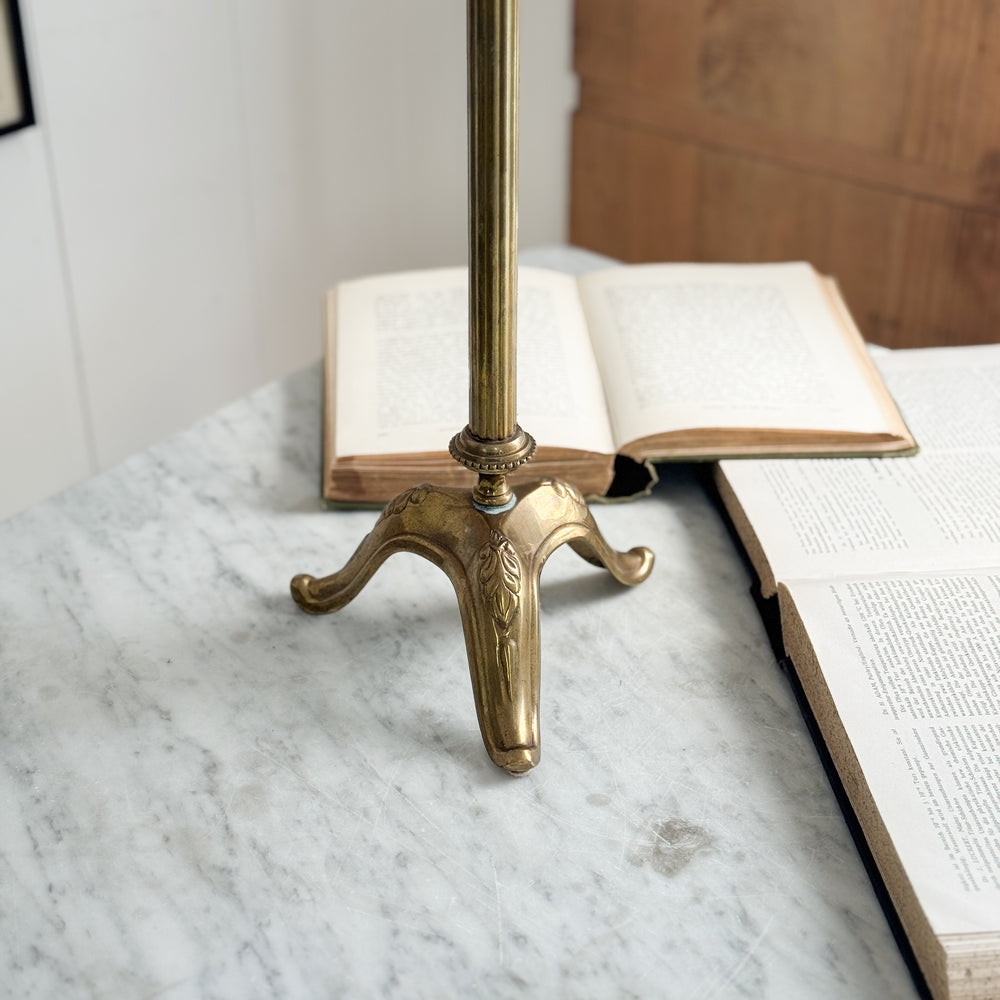 Vintage brass tri foot taper candleholder