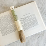 Vintage Calligraphy Brush- Sage green Carved