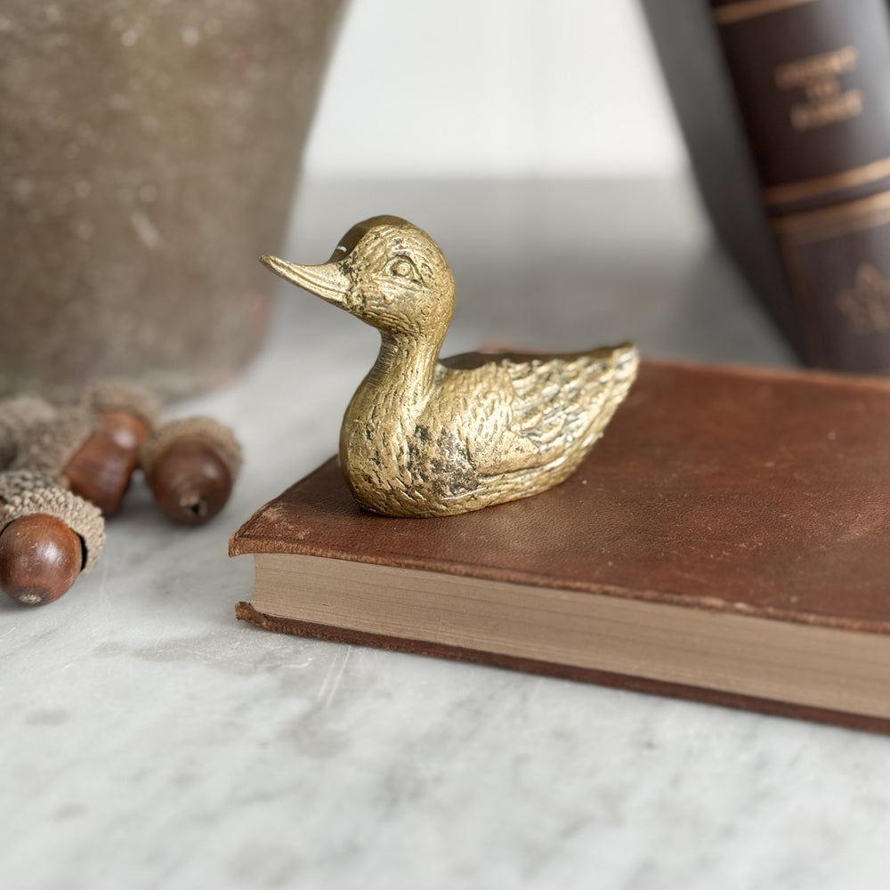 Vintage Small Brass Duck.