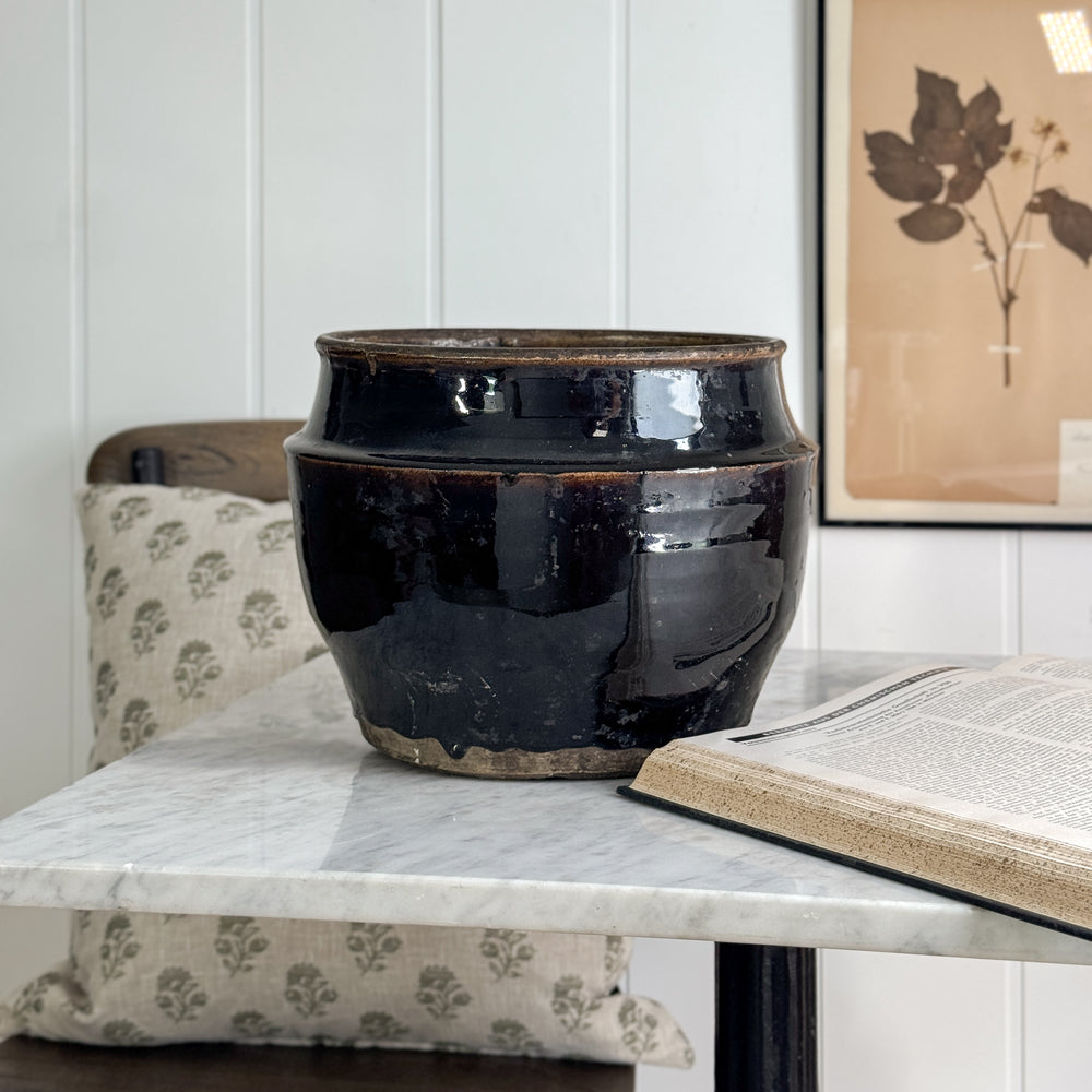 Vintage brown glazed pottery.