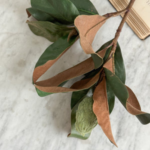 Large Magnolia Faux Stem with Bud.