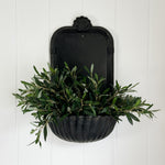 Vintage Black Cast Iron Wall Planter