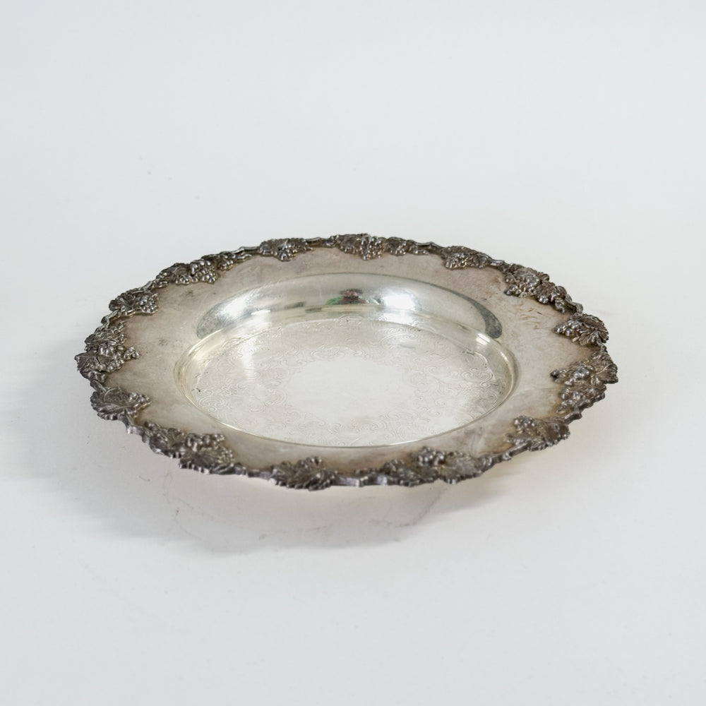 Vintage Silverplate Floral Tray.