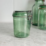 Vintage M Wide Green Glass Canning Jar- FRANCE