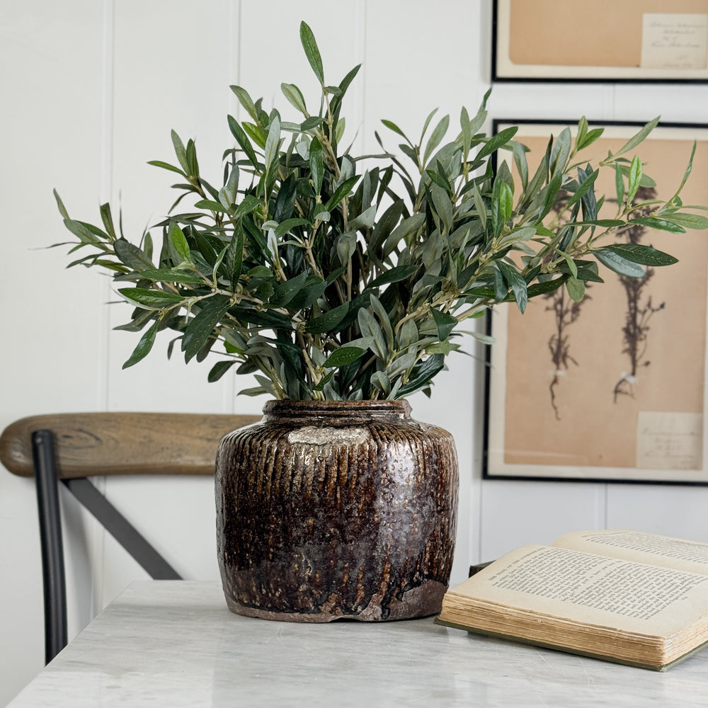 Vintage Brown Bean Pot II